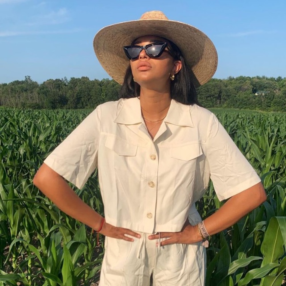 Linen blend cropped shirt from Lattelier